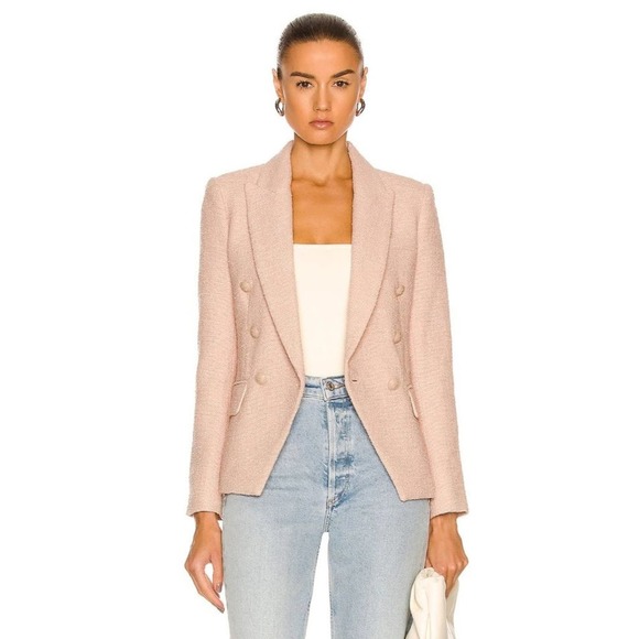 L'AGENCE Jackets & Blazers - L'AGENCE Kenzie Tweed Blazer Petal